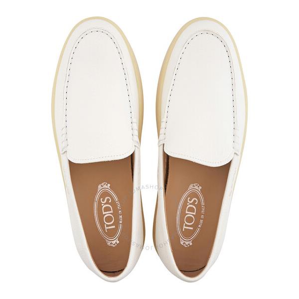 토즈 Tods Mens White Calf Leather Moccasins XXM52B00040NLKB001