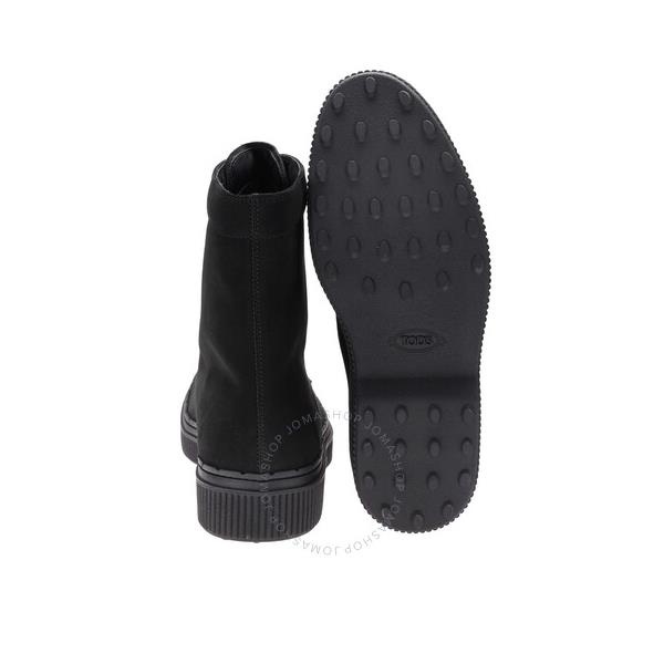 토즈 Tods Mens Black Suede Lace-Up Stivaletto Gomma Ankle Boots XXM39A00500HSEB999