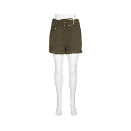 발망 Balmain Ladies Shorts . Khaki Short Tae Haut Centr Tweed 155425 X035-C3690
