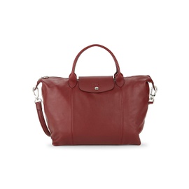 Longchamp Le Pliage Leather Foldable Tote 0400015234215_RED