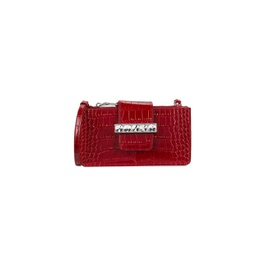 Miu Miu CROC-EM보스 BOSSED Leather Wallet-On-Chain 0400014564612_FUOCO_RED