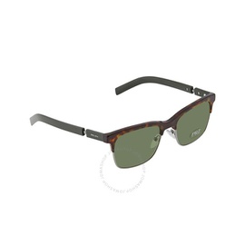 Prada Green Polarized Browline Mens Sunglasses PR 17XS 2AU08C 54