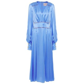 ROKSANDA Light blue Teruko pleated silk-satin midi dress 23471478576405331